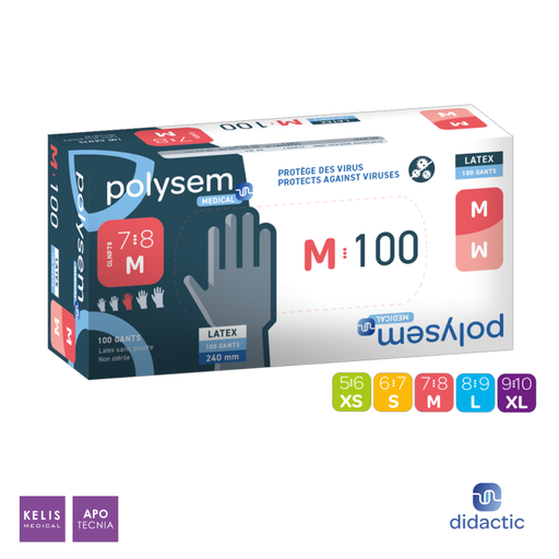 Gants d’examen Polysem en latex | DIDACTIC