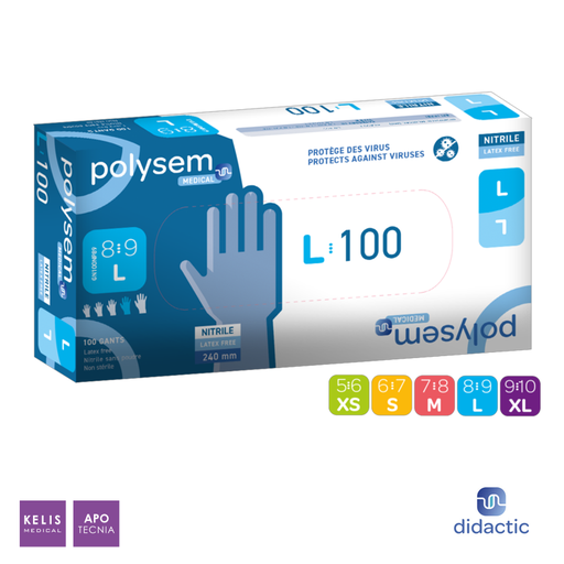 Gants d’examen Polysem en nitrile | DIDACTIC